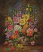 Fleurs du jardin de septembre (Albert Williams) - Muzeo.com