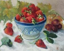Fraises dans un bol bleu (Cristiana Angelini) - Muzeo.com