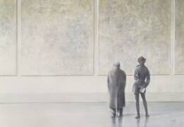 Homme et femme dans une galerie d'art (Lincoln Seligman) - Muzeo.com