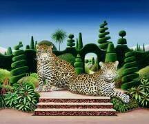 Jaguars dans un jardin (Anthony Southcombe) - Muzeo.com