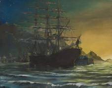 Navire Clipper dans le port (Vincent Alexander Booth) - Muzeo.com