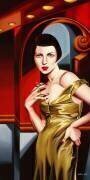 Olive Satin Dress (Catherine Abel) - Muzeo.com