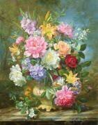 Pivoines et fleurs mélangées (Albert Williams) - Muzeo.com