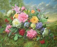 Pivoines et hortensias (Albert Williams) - Muzeo.com