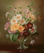 Primulas dans un vase en verre (Albert Williams) - Muzeo.com