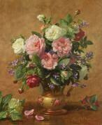 Roses in a Rose-Enamelled Vase (Albert Williams) - Muzeo.com