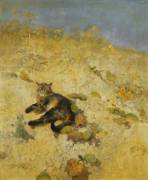 A Cat Basking in the Sun (Bruno Liljefors) - Muzeo.com