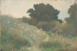 Arbres sur la dune, Carolles (Alphonse Osbert) - Muzeo.com