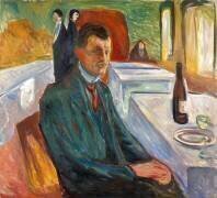 Autoportrait avec Bouteille de Vin (Edvard Munch) - Muzeo.com