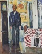 Autoportrait, entre l'horloge et le lit (Edvard Munch) - Muzeo.com