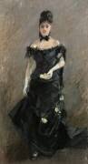 Avant le Théâtre ou Femme en Noir (Berthe Morisot) - Muzeo.com