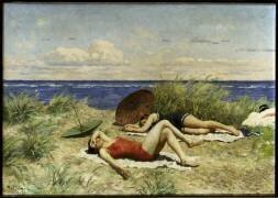 Bain de soleil dans les dunes (Paul Fischer) - Muzeo.com