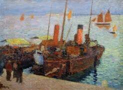 Bateaux dans la Baie de St Malo (Henri Martin) - Muzeo.com