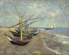 Bateaux de pêche sur la plage à Saintes-Maries-de-la-Mer (Vincent van Gogh) - Muzeo.com