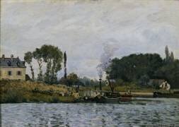 Bateaux à l'écluse de Bougival (Alfred Sisley) - Muzeo.com