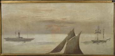 Bateaux en mer, soleil couchant (Edouard Manet) - Muzeo.com