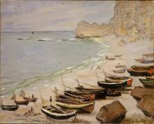 Bateaux sur la plage d'Etretat (Claude Monet) - Muzeo.com