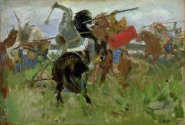 Battle between the Scythians and the Slavonians (Victor Mikhailovich Vasnetsov) - Muzeo.com