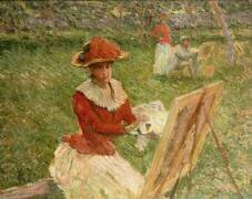 Blanche Hoschede en train de Peindre (Claude Monet) - Muzeo.com