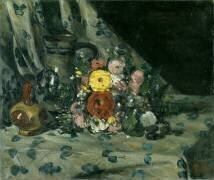 Bouquet au dahlia jaune (Paul Cézanne) - Muzeo.com