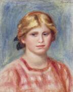 Buste d'une femme avec un chemisier de couleur rose (Auguste Renoir) - Muzeo.com