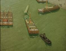 Chalands, Canal de l’Ourcq (Félix Vallotton) - Muzeo.com