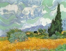 Champ de blé avec cyprès, 1889 (Vincent van Gogh) - Muzeo.com
