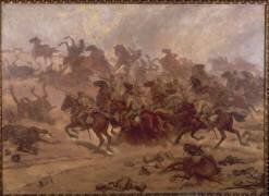 Charge de la cavalerie britannique à la bataille de Mons, le 23 août 1914 (Jules Rouffet) - Muzeo.com