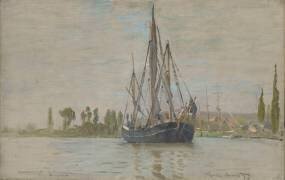 Chasse-marée à l'ancre, près de Rouen (Claude Monet) - Muzeo.com