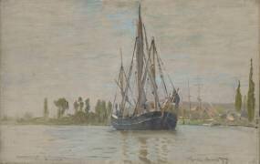 Chasse-marée à l'ancre, près de Rouen (Claude Monet) - Muzeo.com