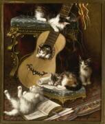 Chaton jouant avec une guitare (Jules Leroy) - Muzeo.com