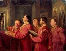 Choristes dans l'église (Vladimir Egorovic Makovsky) - Muzeo.com