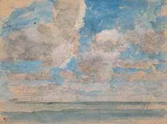 Ciel nuageux au-dessus d'une mer calme (Eugène Boudin) - Muzeo.com