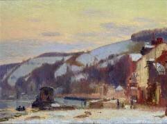 Colline à Croisset sous la neige (Joseph Delattre) - Muzeo.com
