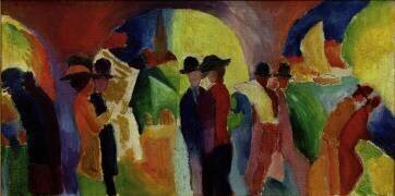 Colonnade avec le bateau à voile I (August Macke) - Muzeo.com
