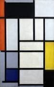 Composition de Rouge, Noir, Jaune, Bleu et Gris (Piet Mondrian) - Muzeo.com