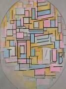 Composition en ovale aux couleurs claires 2 (Piet Mondrian) - Muzeo.com