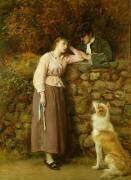 Conversation d'un Couple au-dessus d'un mur (John Everett Millais) - Muzeo.com