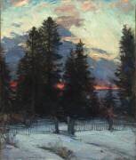 Coucher de soleil sur un paysage d'hiver (Abram Efimovich Arkhipov) - Muzeo.com