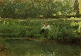 Dans le parc de l'Albufera (Joaquin Sorolla y Bastida) - Muzeo.com
