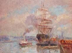 Dans le port de Rouen (Albert Lebourg) - Muzeo.com