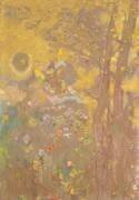 Décoration Domecy : arbres sur fond jaune (Odilon Redon) - Muzeo.com