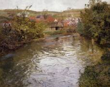 Des fermes au bord d'un ruisseau (Frits Thaulow) - Muzeo.com