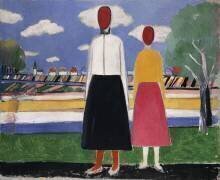 Deux figures dans un paysage (Kazimir Malevitch) - Muzeo.com