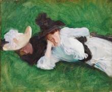 Deux filles sur une pelouse (John Singer Sargent) - Muzeo.com