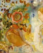 Deux Jeunes Fille avec des Fleurs (Odilon Redon) - Muzeo.com