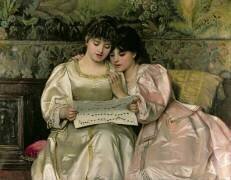 Deux jeunes filles chantant (Giovanni Costa) - Muzeo.com