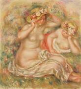 Deux nus portant des chapeaux (Auguste Renoir) - Muzeo.com