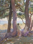 Deux Nus sous les Pins (Theo van Rysselberghe) - Muzeo.com