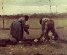 Deux paysans plantant des pommes de terre (Vincent van Gogh) - Muzeo.com